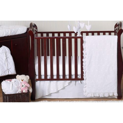  Sweet Jojo Designs White Eyelet 11-piece Bumperless Crib Bedding Set by Sweet Jojo Designs