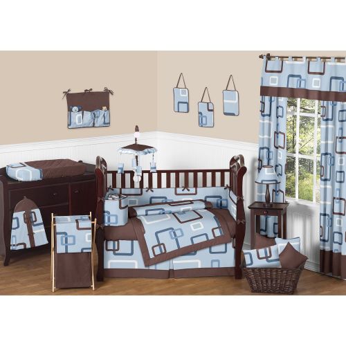  Sweet Jojo Designs Geo Blue 9-piece Crib Bedding Set by Sweet Jojo Designs