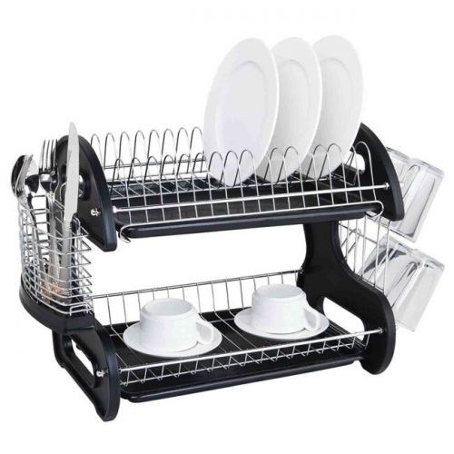  Sweet Home Collection 2-tier Black Dish Drainer by Sweet Home Collection