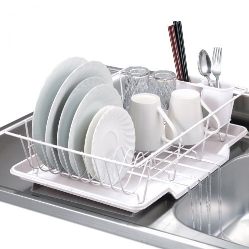  Sweet Home Collection Three-Piece White Dish Drainer Set by Sweet Home Collection