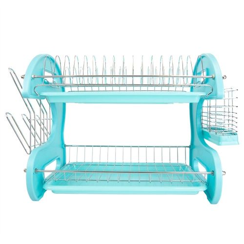  Sweet Home Collection 2-Tier Dish Drainer (Turquoise) by Sweet Home Collection