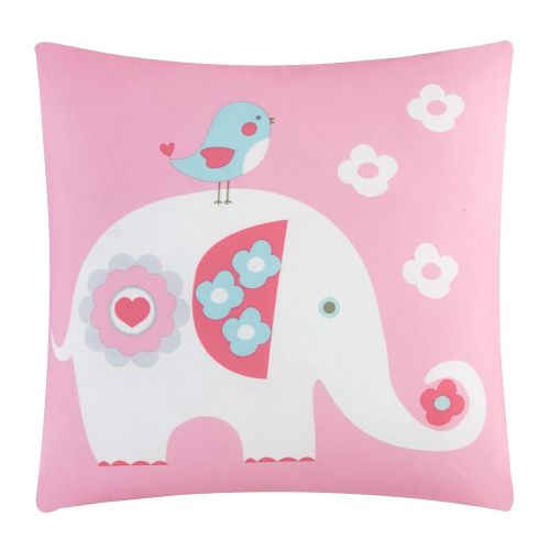  Sweet 4 Piece Elephant Comforter Twin Set Owl Bedding Kids Girls Forest Friends Outdoor Animal Floral Motif Themed Pattern Pink Teal Blue White, Microfiber