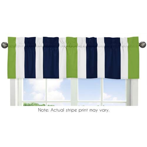  Sweet Jojo Designs 4-Piece Navy Blue Lime Green and White Stripe Teen Boys Twin Bedding Set Collection