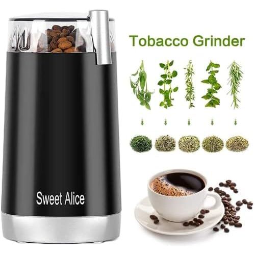  Sweet Alice Coffee Grinder Electric Quiet Coffee Bean Blade Grinders Stainless Steel for Spice Herbs Nuts Cereals Grain Mills