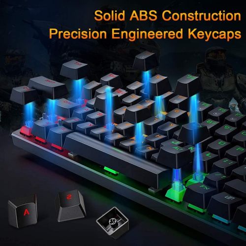  Sweet Alice [2022 New Version] Mechanical Gaming Keyboard, RGB LED Rainbow Backlit Wired Keyboard - Compact 89 Keys with Multimedia Keys and Number Keys, for PC Gamer Computer Laptop (Black)