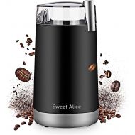 Sweet Alice Coffee Grinder Electric Quiet Coffee Bean Blade Grinders Stainless Steel for Spice Herbs Nuts Grain Small - 12 cups