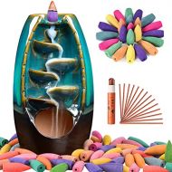 인센스스틱 Sweet Alice Ceramic Incense Burner, Waterfall Incense Holder for Aromatherapy Ornament & Home Decor, with 150 PCS Natural Incense and Cushion