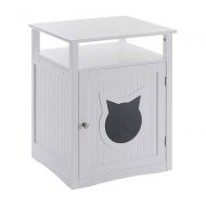Sweet Barks Nightstand Pet House, Litter Box Furniture Indoor Pet Crate, Litter Box Enclosure, Cat Washroom, Box Cover White