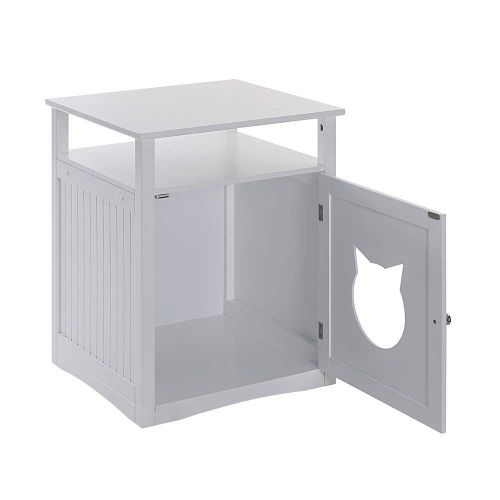  Sweet Barks Nightstand Pet House, Litter Box Furniture Indoor Pet Crate, Litter Box Enclosure, Cat Washroom, Box Cover White