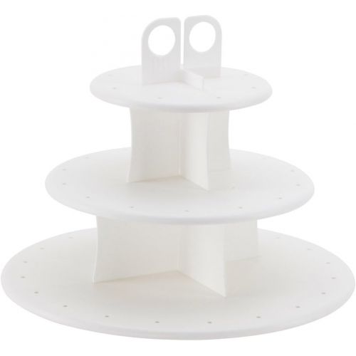  Sweet Creations Cupcake and Cake Pop 3-Tier Display Stand, Multisize, White