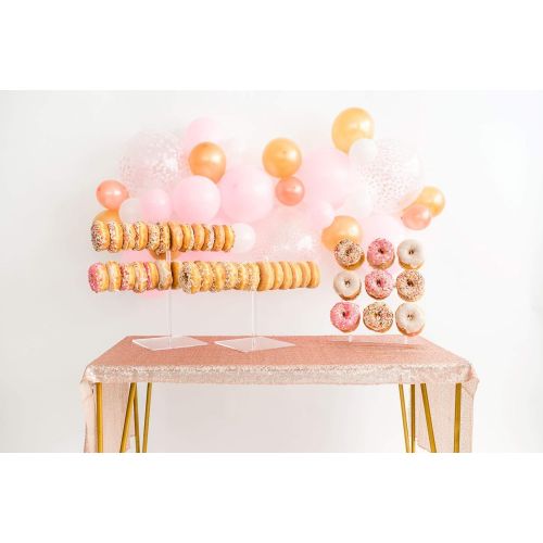  Sweet Details Party Co. Acrylic Donut Wall - Holds up to 18 Donuts - for Centerpiece, Wedding, Birthday Party, Baby Shower, Bachelorette, Dessert Table, Brunch, Bagels