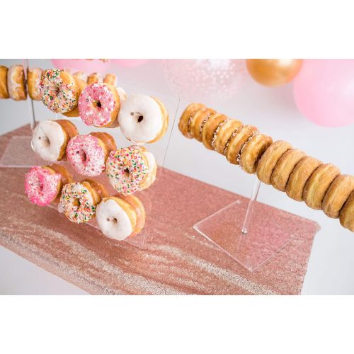  Sweet Details Party Co. Acrylic Donut Wall - Holds up to 18 Donuts - for Centerpiece, Wedding, Birthday Party, Baby Shower, Bachelorette, Dessert Table, Brunch, Bagels