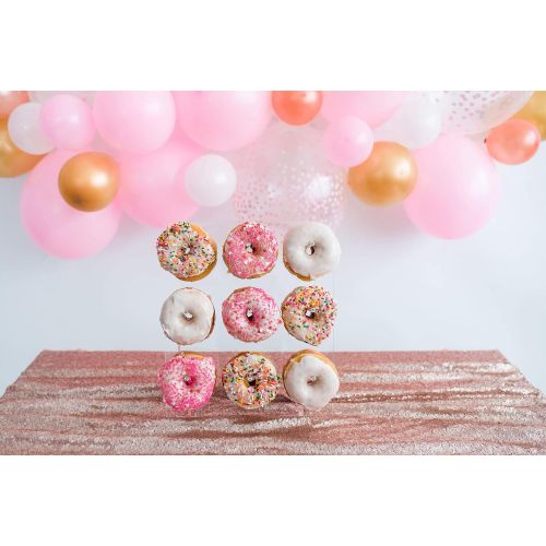  Sweet Details Party Co. Acrylic Donut Wall - Holds up to 18 Donuts - for Centerpiece, Wedding, Birthday Party, Baby Shower, Bachelorette, Dessert Table, Brunch, Bagels