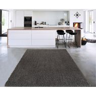 Sweet Home Cozy Shag Collection Charcoal Grey Solid Shag Rug (710 X 910 Contemporary Living and Bedroom Soft Shaggy Area Rug