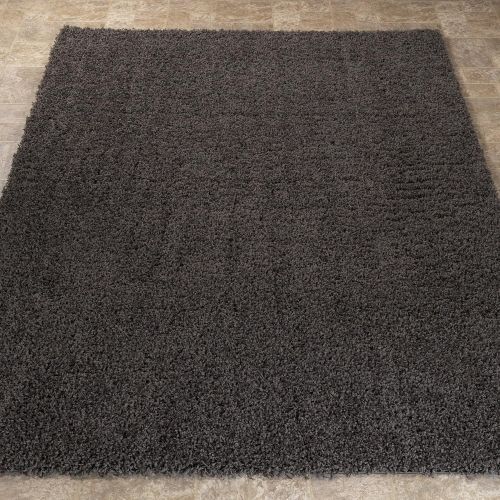  Sweet Home Cozy Shag Collection Charcoal Grey Solid Shag Rug (710 X 910 Contemporary Living and Bedroom Soft Shaggy Area Rug