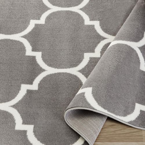  Sweet Home Stores King Collection Moroccan Trellis Design Area Rug, 710 X 910, Grey