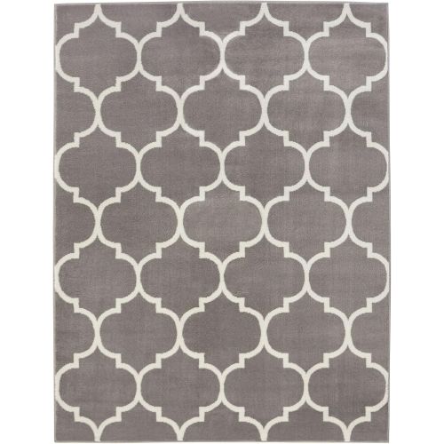  Sweet Home Stores King Collection Moroccan Trellis Design Area Rug, 710 X 910, Grey