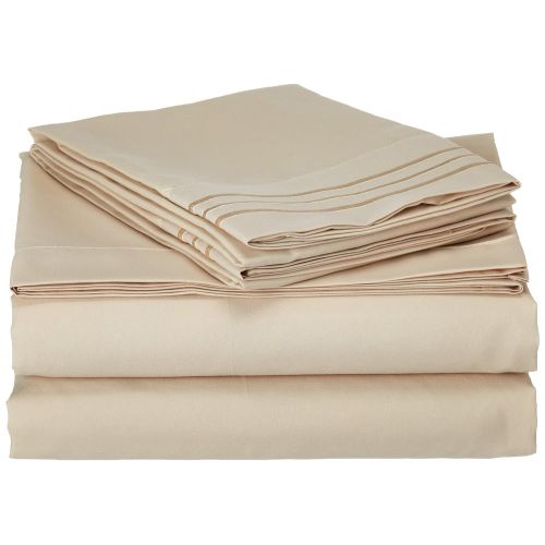  Sweet Home Collection Supreme 1800 Series 4pc Bed Sheet Set Egyptian Quality Deep Pocket - Full, Beige