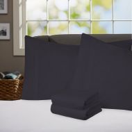 Sweet Home Collection Supreme 1800 Series 4pc Bed Sheet Set Egyptian Quality Deep Pocket - King, Black