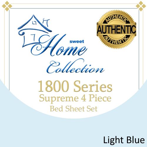 Sweet Home Collection Supreme 1800 Series 4pc Bed Sheet Set Egyptian Quality Deep Pocket - Queen, Light Blue