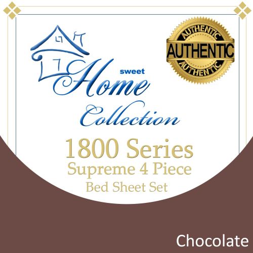  Sweet Home Collection Supreme 1800 Series 4pc Bed Sheet Set Egyptian Quality Deep Pocket - California King, Chocolate Brown