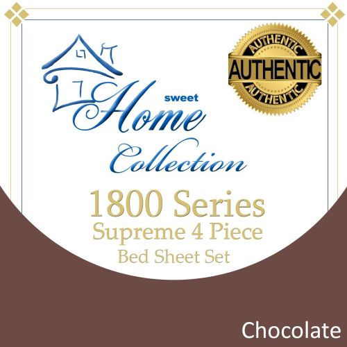  Sweet Home Collection Supreme 1800 Series 4pc Bed Sheet Set Egyptian Quality Deep Pocket - Full, Brown