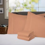 Sweet Home Collection Supreme 1800 Series 4pc Bed Sheet Set Egyptian Quality Deep Pocket - King, Mocha Chocolate