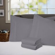 Sweet Home Collection Supreme 1800 Series 3PC Bed Sheet Set Egyptian Quality Deep Pocket - Twin, Gray