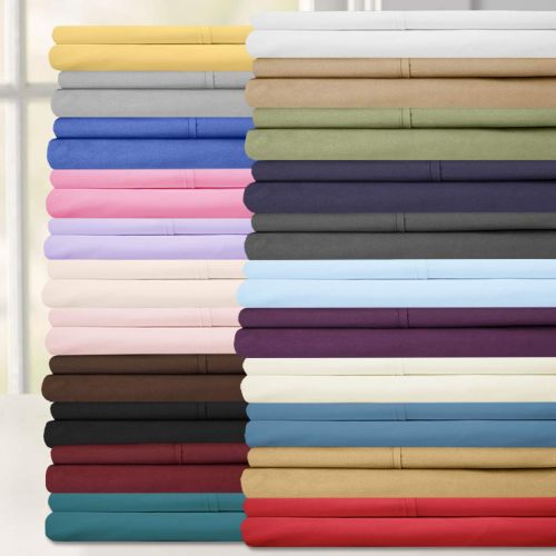  Sweet Home Collection 6 Piece 1500 Thread Count Brushed Microfiber Deep Pocket Sheet Set - 2 Extra Pillow Cases, Great Value,Queen,Camel