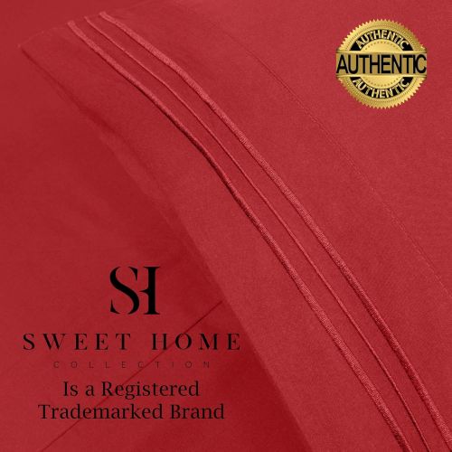  Sweet Home Collection 1500 Supreme Collection Bed Sheets Set - Premium Peach Skin Soft Luxury 3 Piece Bed Sheet Set, Since 2012 - Deep Pocket Wrinkle Free Hypoallergenic Bedding - Over 40+ Colors - Twin