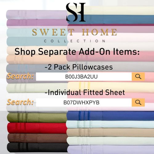  Sweet Home Collection 1500 Supreme Collection Bed Sheets Set - Premium Peach Skin Soft Luxury 3 Piece Bed Sheet Set, Since 2012 - Deep Pocket Wrinkle Free Hypoallergenic Bedding - Over 40+ Colors - Twin