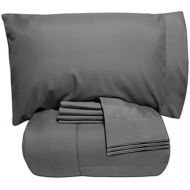[아마존핫딜][아마존 핫딜] Sweet Home Collection 7 Piece Bed-In-A-Bag Solid Color Comforter & Sheet Set, King, Gray