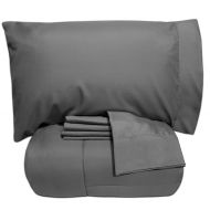 Sweet Home Collection Bed-In-A-Bag Solid Color Comforter & Sheet Set Twin Gray 7 Piece