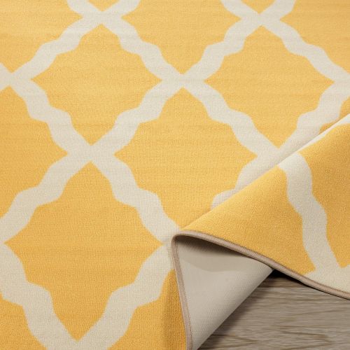  Sweet Home Stores Sweethome Stores Clifton Collection Yellow Moroccan Trellis Design 5 X 66 Area Rug