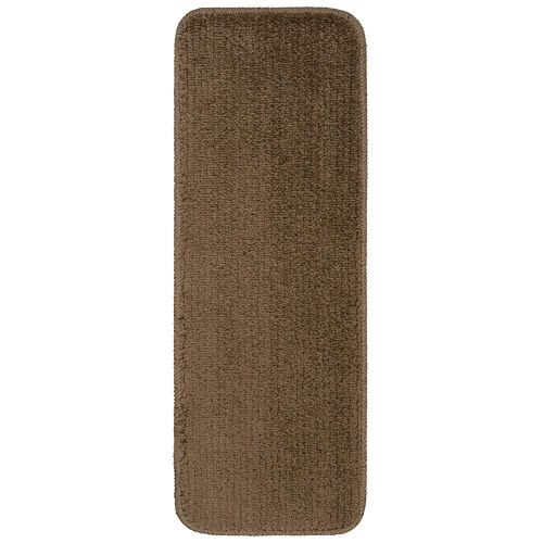 Sweet Home Stores Sweethome Stores Non-Slip Shag Carpet Stair Treads, (9X26)-7 Pack- Brown Solid
