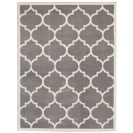 Sweet Home Stores Clifton Collection Light Grey Moroccan Trellis Design (8 x 10) Area Rug...