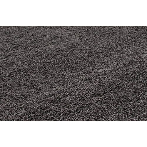  Sweet Home Stores Cozy Shag Collection Solid Contemporary Living and Bedroom Soft Shaggy Area Rug, 84 L x 60 W, Charcoal Grey