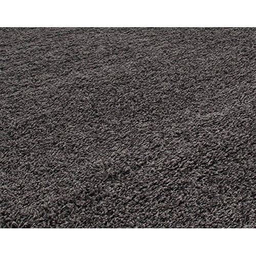  Sweet Home Stores Cozy Shag Collection Solid Contemporary Living and Bedroom Soft Shaggy Area Rug, 84 L x 60 W, Charcoal Grey