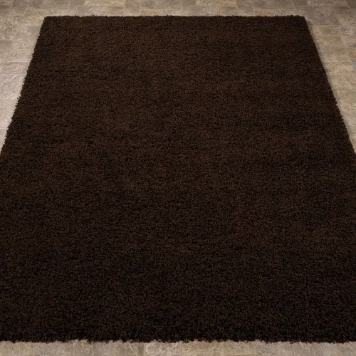  Sweet Home Stores Cozy Shag Collection Solid Contemporary Living and Bedroom Soft Shaggy Area Rug, 84 L x 60 W, Charcoal Grey