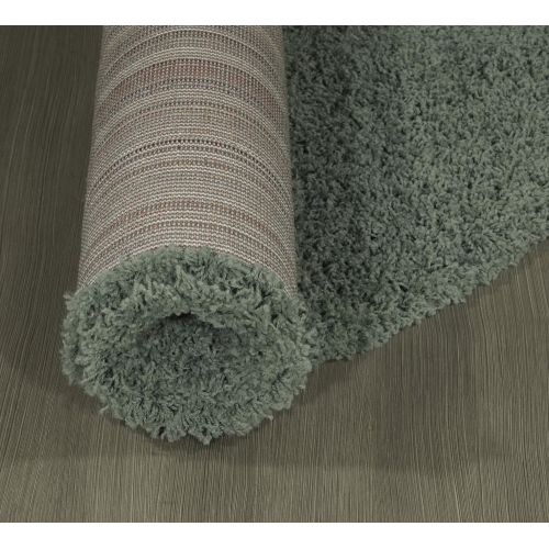  Sweet Home Stores Cozy Shag Collection Solid Contemporary Living and Bedroom Soft Shaggy Area Rug, 84 L x 60 W, Charcoal Grey