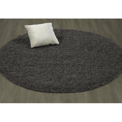  Sweet Home Stores Cozy Shag Collection Solid Contemporary Living and Bedroom Soft Shaggy Area Rug, 84 L x 60 W, Charcoal Grey