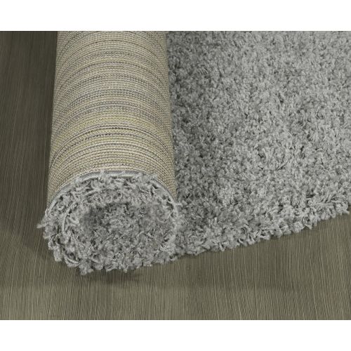  Sweet Home Stores Cozy Shag Collection Solid Contemporary Living and Bedroom Soft Shaggy Area Rug, 84 L x 60 W, Charcoal Grey