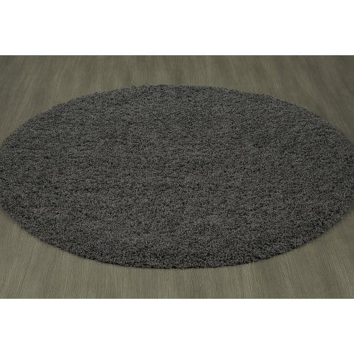  Sweet Home Stores Cozy Shag Collection Solid Contemporary Living and Bedroom Soft Shaggy Area Rug, 84 L x 60 W, Charcoal Grey