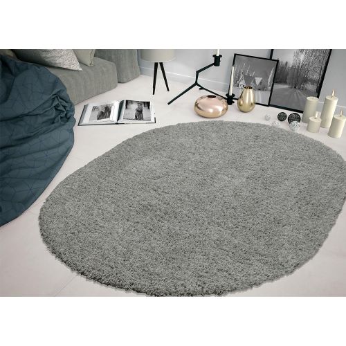  Sweet Home Stores Cozy Shag Collection Solid Contemporary Living and Bedroom Soft Shaggy Area Rug, 84 L x 60 W, Charcoal Grey