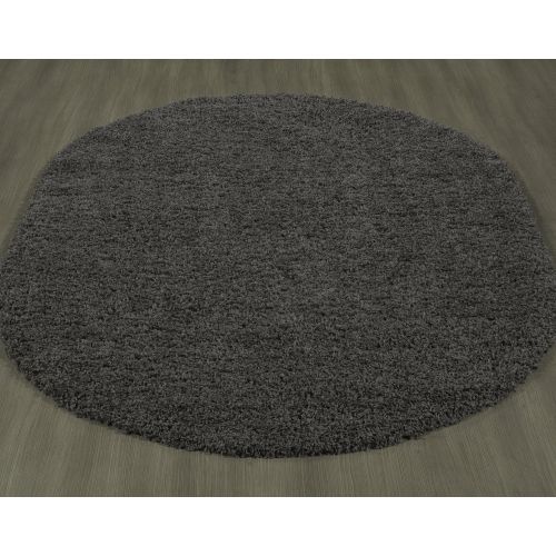  Sweet Home Stores Cozy Shag Collection Solid Contemporary Living and Bedroom Soft Shaggy Area Rug, 84 L x 60 W, Charcoal Grey