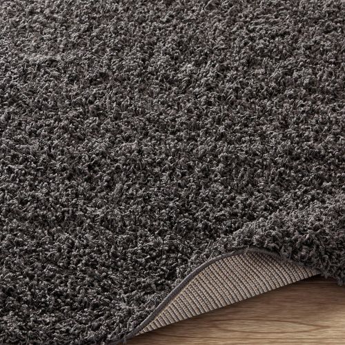  Sweet Home Stores Cozy Shag Collection Solid Contemporary Living and Bedroom Soft Shaggy Area Rug, 84 L x 60 W, Charcoal Grey