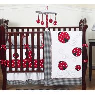 Sweet Jojo Designs 9-Piece Red and White Polka Dot Ladybug Baby Girl Bedding Crib Set