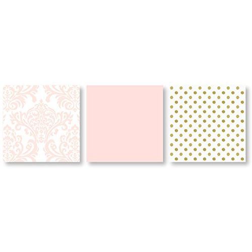  Sweet Jojo Designs 9-Piece Blush Pink White Damask and Gold Polka Dot Amelia Baby Girls Crib...