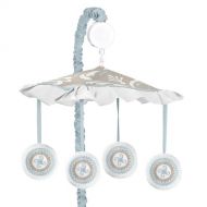 Sweet Jojo Designs Blue and Taupe Hayden Musical Baby Crib Mobile