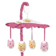 Sweet Jojo Designs Pink Happy Owl Musical Baby Crib Mobile